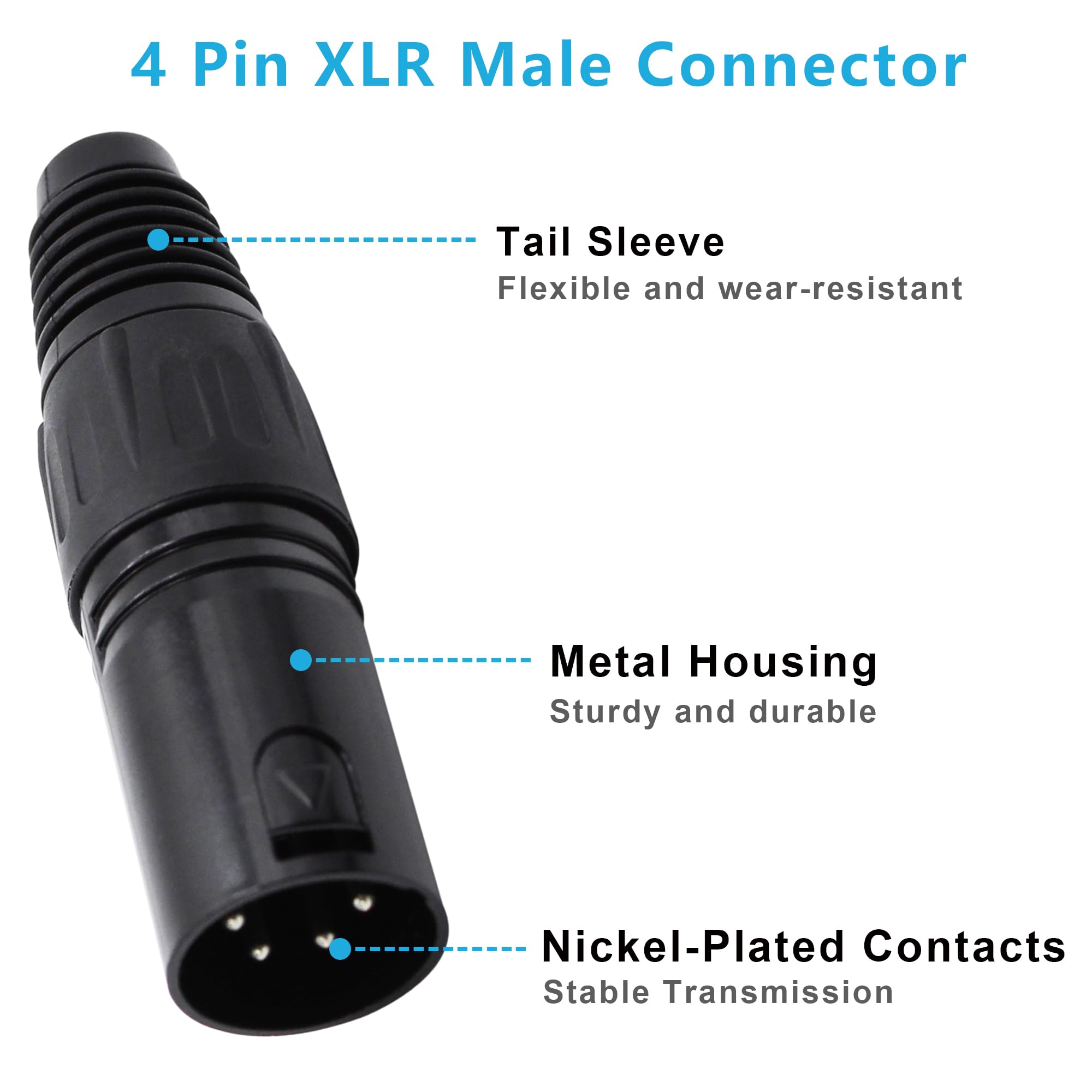 Amazon.co.jp: Kallaudo 4ピン XLR ケーブルコネクタ XLR 4ピン オス